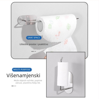 Kuhinjski stalak od nehrđajućeg čelika, montaža bez bušenja, jednoslojni, model SXZJ, nosivost 3 kg, brušeni završetak