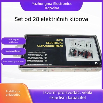 28-komadni set alligator klipse za elektrotehničke ispitivanja, metalni izolator, namjena za automobil — Model: Alligator Clip, Marka: Yazhong Ma Electronics