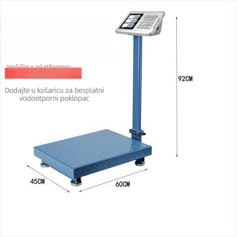 Elektronička komercijalna vaga, 300 kg kapacitet, sklopiva platforma, punjiva baterija, precizno mjerenje