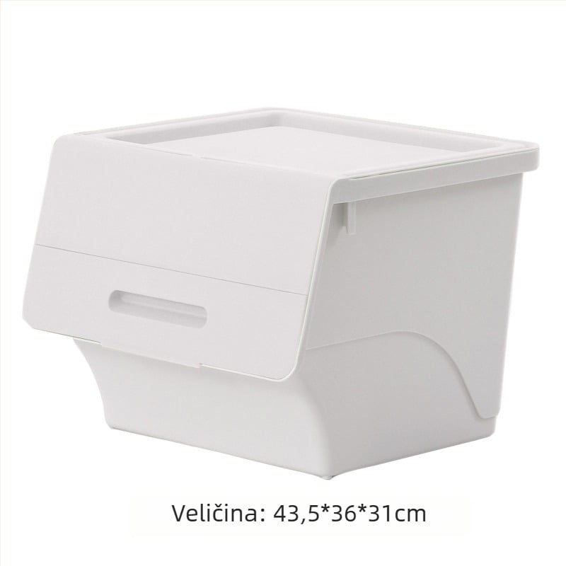 Stohovata kutija za skladištenje u stilu hipopotama, plastična, za spavaću sobu, višefunkcionalna, otporna na prašinu, kapacitet 30–40 L