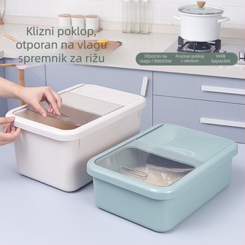 Kutija za skladištenje riže sa kliznim poklopcem – otporna na insekte, otporna na vlagu, hermetički zatvorena; zapremina 9–10 L; materijal PP; brend Zhenying