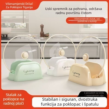 Stolni držač poklopca za posude i daski za rezanje – višenamjenski, pomični, bez montaže, plast