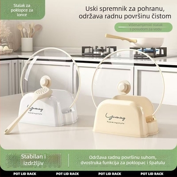 Stolni držač poklopca za posude i daski za rezanje – višenamjenski, pomični, bez montaže, plast