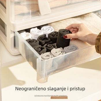 Plastična kutija za pohranu ispod kreveta s odjeljcima, bez montaže, kapacitet 20–30 L, japanski stil