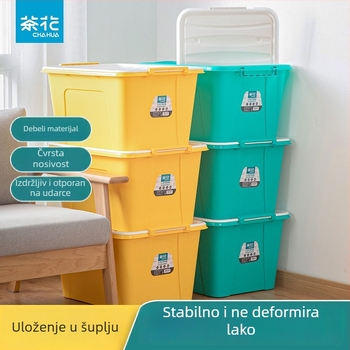 Camellia plastična kutija za pohranu s poklopcem, 58L kapacitet, s kotačićima, višenamjenska pohrana