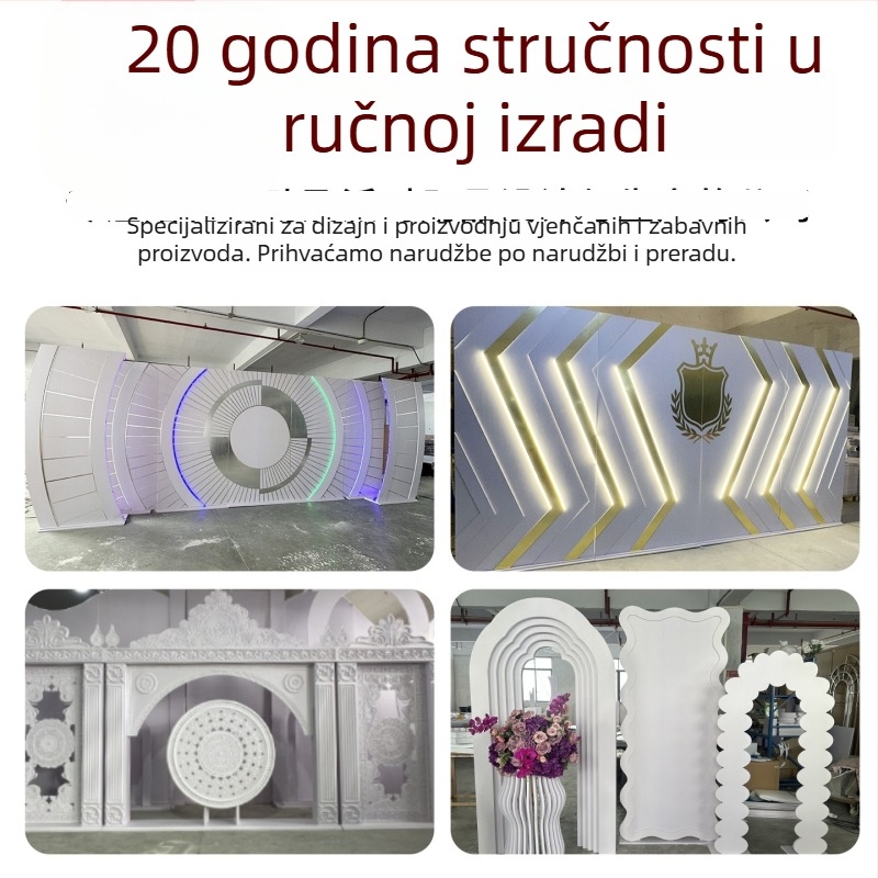 PVC lukaste svadbene vrata za unutarnji vrt – svadbena dekoracija, prilagođena obrada