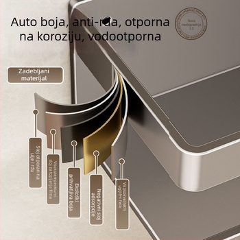 Magnetski bočni stalak za kuhinju, zidni, minimalistički, držač za začine, od karbonskog čelika