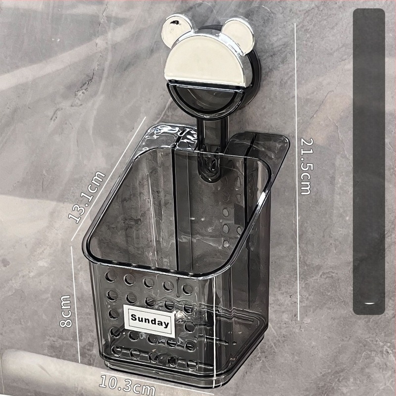 Zidni držač za pohranu s vakuumskim pričvršćivanjem za mladi luk, đumbir i češnjak — kuhinja, bez bušenja