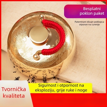 Mesingova boca za toplu vodu s ručnim grijačem, retro stil, masaža ruku, stopala i leđa