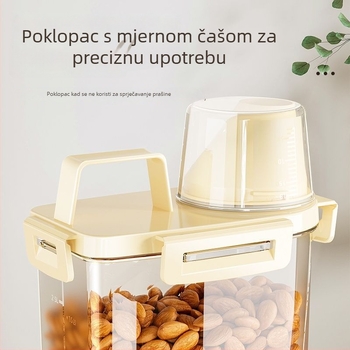 Plastična kvadratna kutija za žitarice, kapacitet 1-2 L, kutija za čuvanje hrane