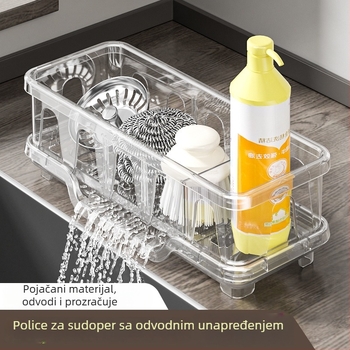 Kuhinjski regał za skladištenje – višefunkcionalan, pokretan, bez ugradnje; PET materijal; moderni minimalistički dizajn; pravokutni oblik