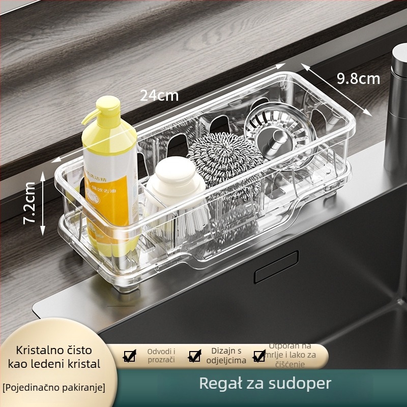 Kuhinjski regał za skladištenje – višefunkcionalan, pokretan, bez ugradnje; PET materijal; moderni minimalistički dizajn; pravokutni oblik
