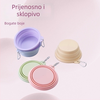 Macaron sklopiva posuda za kućne ljubimce – prijenosna posuda za hranu i vodu za pse i mačke, za vanjsku upotrebu