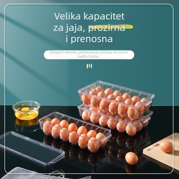 Kutija za pohranu jaja s poklopcem, PET, prozirna, jednostavan stil, Zane – skladištenje