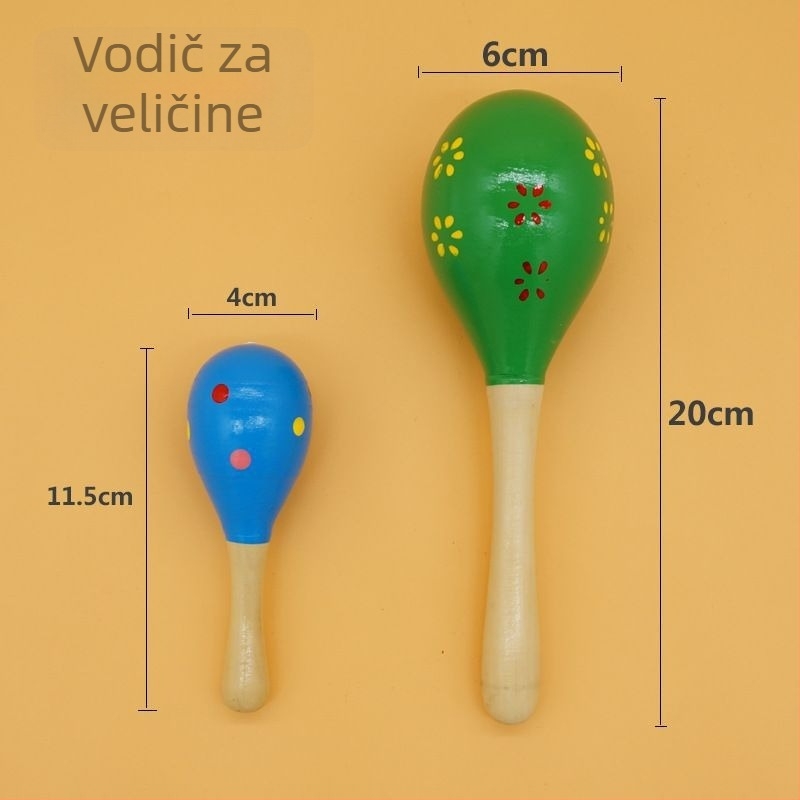 Drveni Orffov glazbeni instrument za bebe — perkusijska igračka za rano učenje 0–3 godine