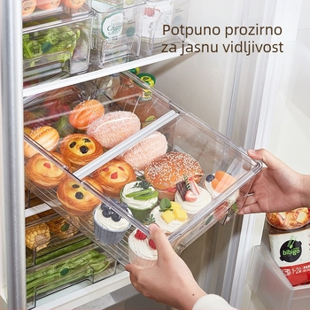 Kutija za skladištenje u hladnjaku u japanskom stilu, plastična, sklopiva s otvorenim gornjim dijelom, čuva voće i povrće svježe