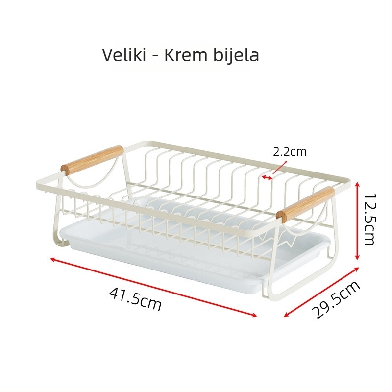 Željezni stalak za suđe, japanski stil, podna postavka s protivkliznim nogama, praškasti premaz