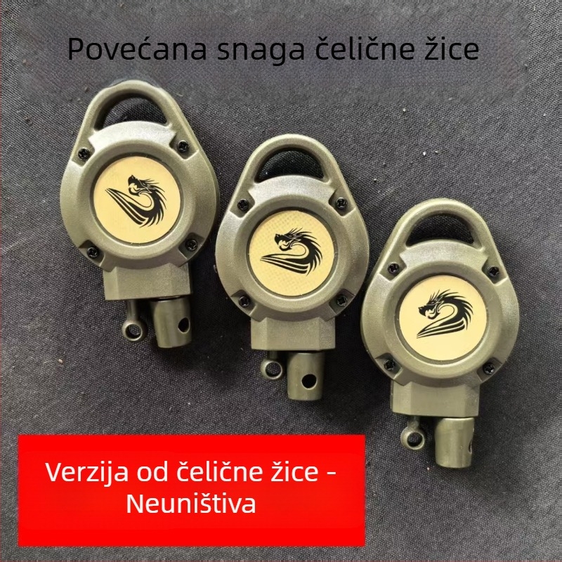 Privjesak za ključeve s čeličnim kabelom, izvlačni, za vanjsku upotrebu, ručna kontrola, teleskopijski višefunkcionalni