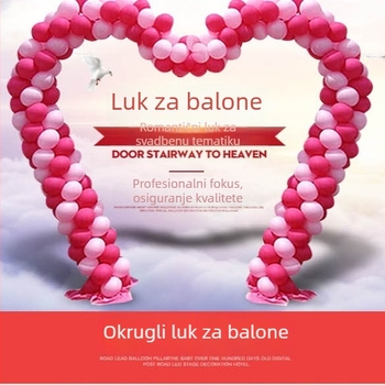 Stalak za balonsku arku s dvije baze – srcolni oblik, od aluminijske folije, za vjenčanja i zabave