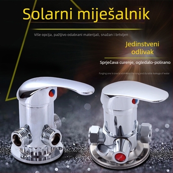 Tuš mešač za solarni grijač vode – Tip A legura, mali Tee; radni tlak 10; temperatura vode 100°C; protok izlaza 10; primjena: umivaonik