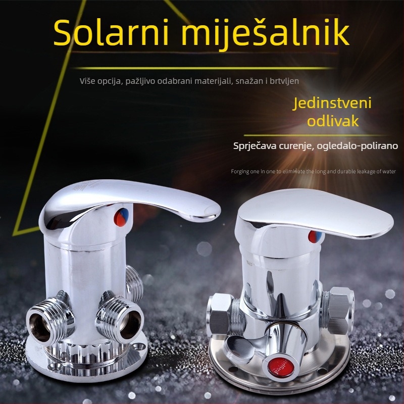 Tuš mešač za solarni grijač vode – Tip A legura, mali Tee; radni tlak 10; temperatura vode 100°C; protok izlaza 10; primjena: umivaonik