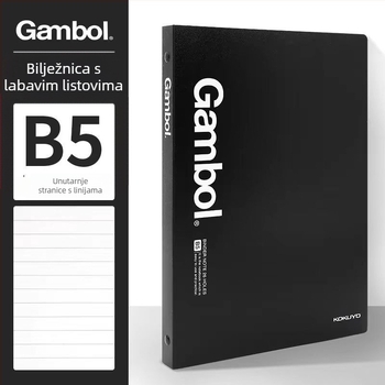 Kokuyo Gambol Watanabe bilježnica s 26 rupa, kućište s mogućnošću uklanjanja, linijske stranice, loose-leaf refill