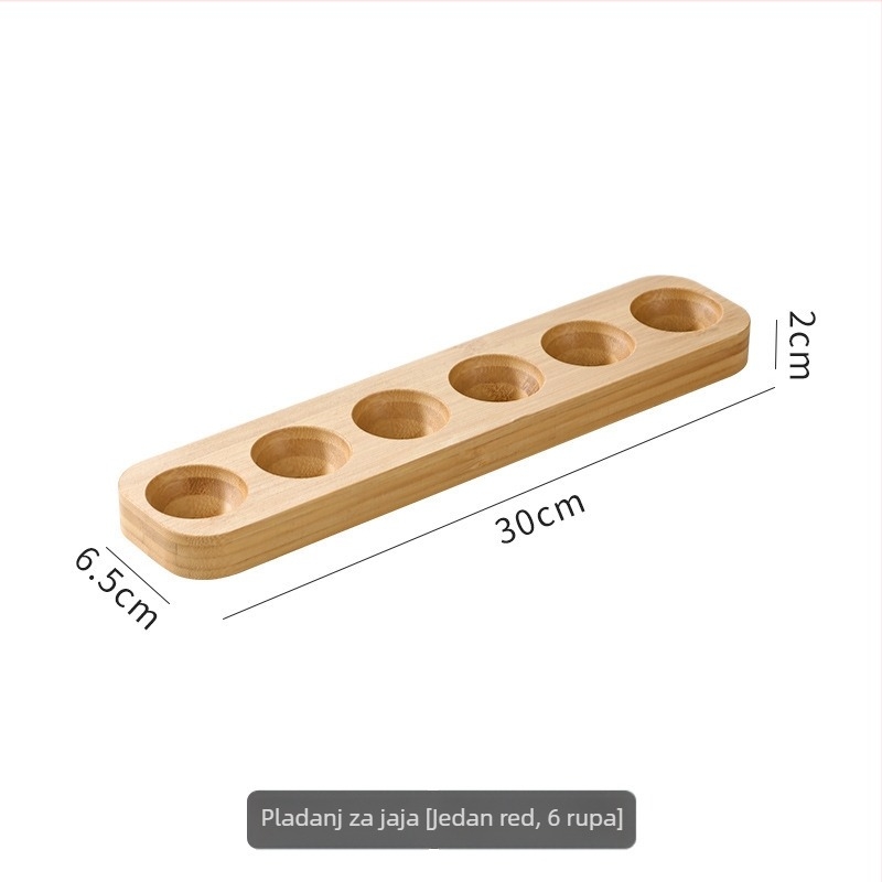 Bambusov pladanj za jaja za hladnjak i kuhinjsku pohranu, s tiskanim logom