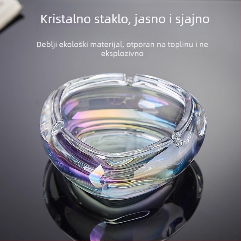 Pepeljara od kristalnog stakla, hotelski stil, vrhunska kvaliteta, jednostavan dizajn (Materijal: Staklo; Marka: Deli Glass; Kutija: 48 kom.; Logo: Može se otisnuti; Stil: Jednostavan)