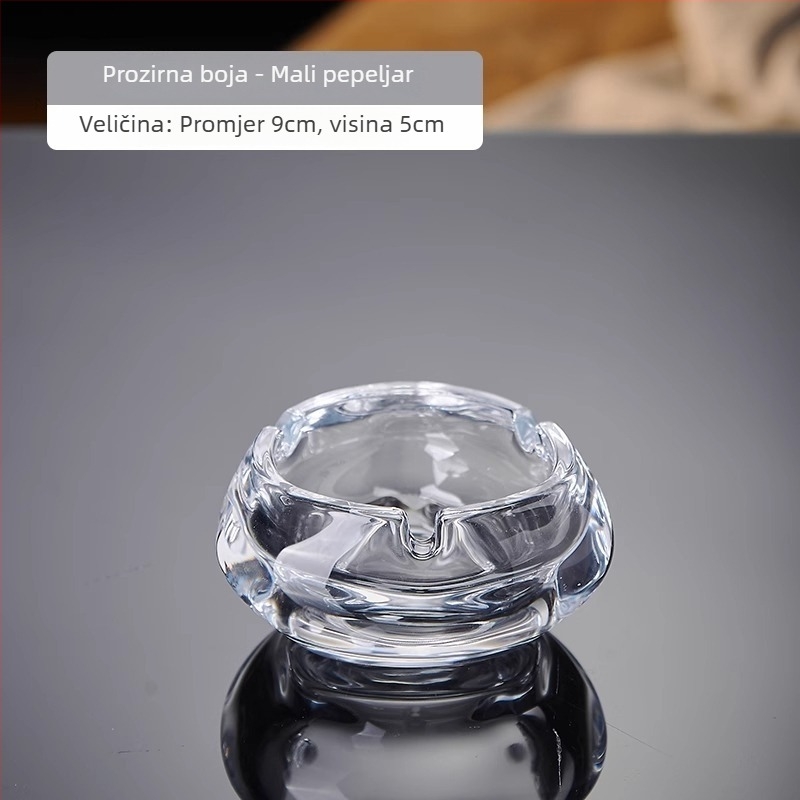 Pepeljara od kristalnog stakla, hotelski stil, vrhunska kvaliteta, jednostavan dizajn (Materijal: Staklo; Marka: Deli Glass; Kutija: 48 kom.; Logo: Može se otisnuti; Stil: Jednostavan)