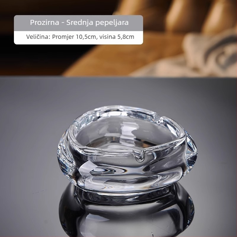 Pepeljara od kristalnog stakla, hotelski stil, vrhunska kvaliteta, jednostavan dizajn (Materijal: Staklo; Marka: Deli Glass; Kutija: 48 kom.; Logo: Može se otisnuti; Stil: Jednostavan)