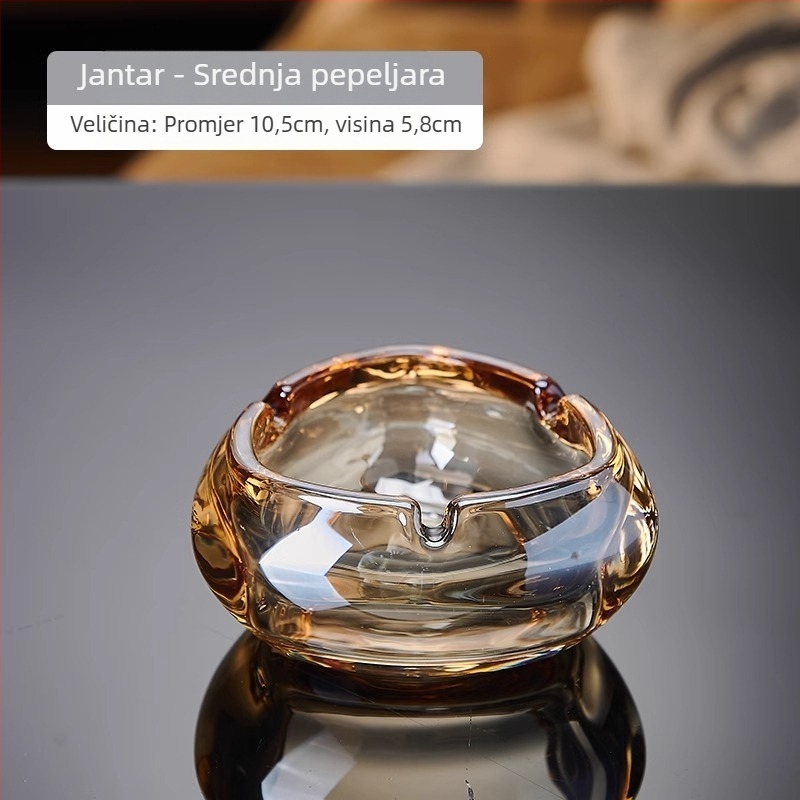 Pepeljara od kristalnog stakla, hotelski stil, vrhunska kvaliteta, jednostavan dizajn (Materijal: Staklo; Marka: Deli Glass; Kutija: 48 kom.; Logo: Može se otisnuti; Stil: Jednostavan)
