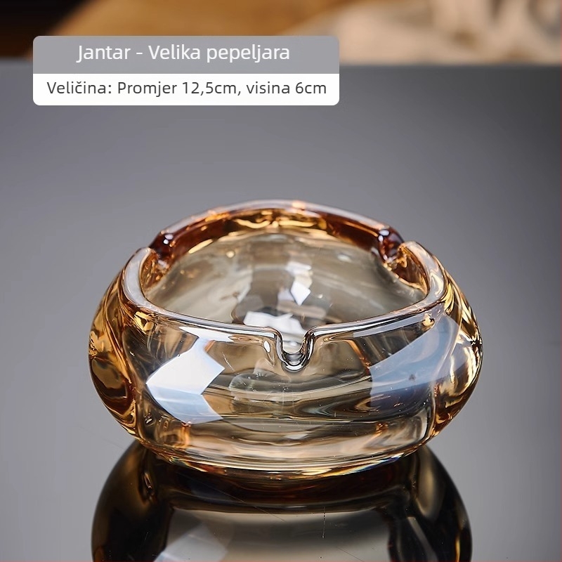 Pepeljara od kristalnog stakla, hotelski stil, vrhunska kvaliteta, jednostavan dizajn (Materijal: Staklo; Marka: Deli Glass; Kutija: 48 kom.; Logo: Može se otisnuti; Stil: Jednostavan)