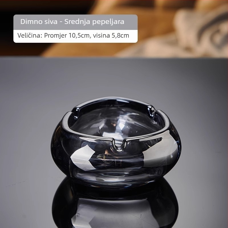 Pepeljara od kristalnog stakla, hotelski stil, vrhunska kvaliteta, jednostavan dizajn (Materijal: Staklo; Marka: Deli Glass; Kutija: 48 kom.; Logo: Može se otisnuti; Stil: Jednostavan)