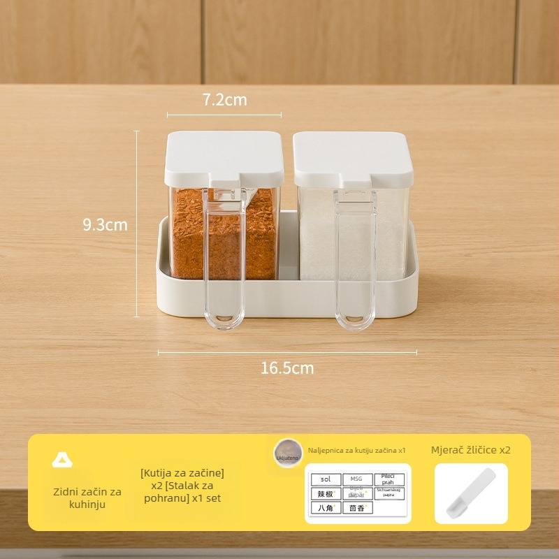 Zidni set posuda za začine – plast, moderni minimalistički stil