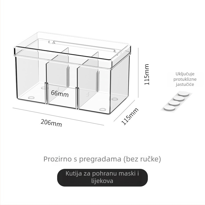 Kutija za tablete s poklopcem, PET plast, otporna na prašinu, japanski stil