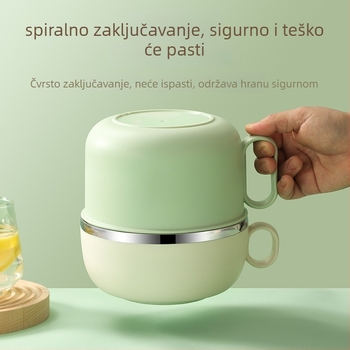 Kutija za ručak od nehrđajućeg čelika 304 – okrugla, dvostruka, 1–2 L, prehrambene kvalitete, zatvorena i otporna na curenje