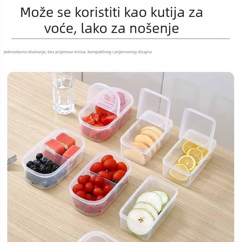 Plastična kutija za začine s pretincima, zatvara se, za čvrste začine — YQ
