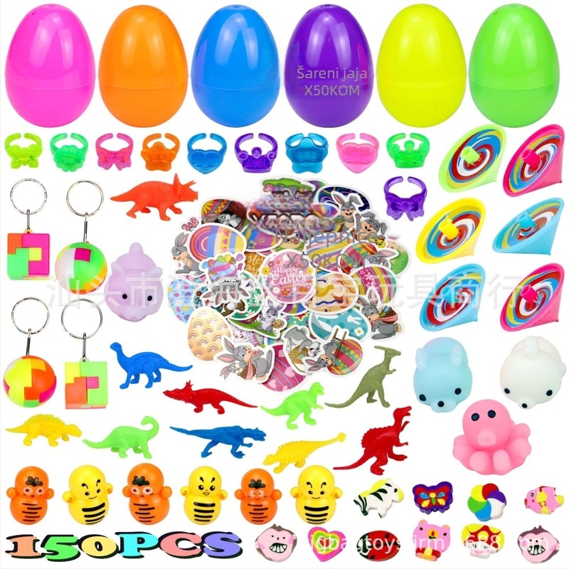 Uskrsni set igračaka – 150 komada, plastika, prilagodljiv, za Uskrs, poklon za djecu