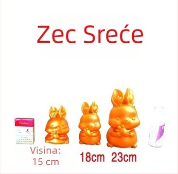 Gipsano zlatno jaje za proslavu Godine zeca, ručna izrada, 15 cm visine, paket od 100 komada, prilagođeni logo