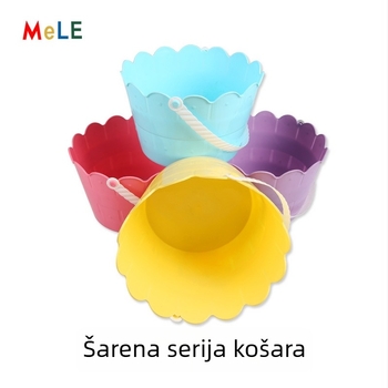 Plastična uskrsna košara s čipkastim rubom, oblik kante