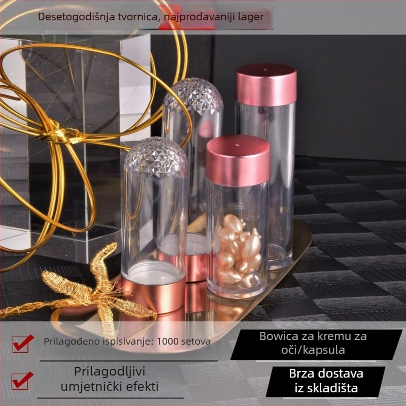 Akrilna boca za kremu za oči u obliku jajeta, injekcijski oblikovana, mat završna obrada