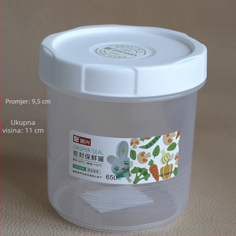 Zenxin plastična cilindrična kutija za hranu, zatvorena, 501–800 ml, kompatibilna s mikrovalnom pećnicom