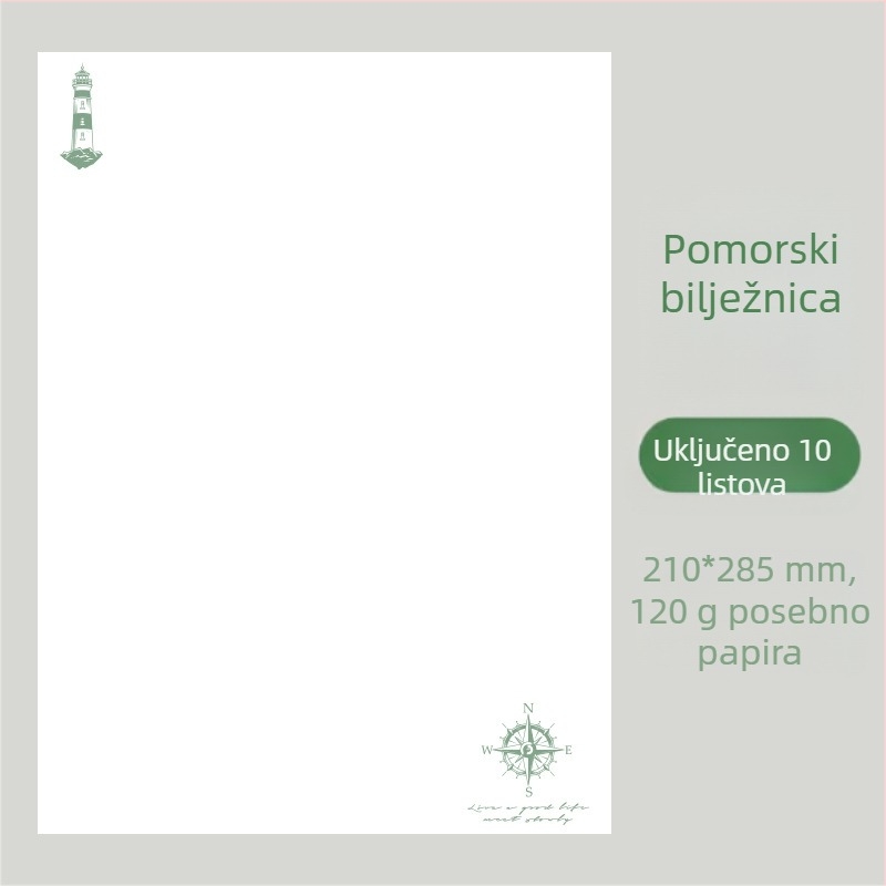 Debeli papir za pisma s vodoravnim crtama – serija Retro Chronicle, europski minimalistički stil, 10 listova. Marka Early Foam, Model CJ11