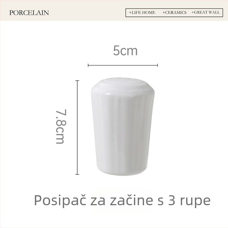 Francuski stil reljefna posuda za začine, keramička kuhinjska posuda za začine, papar shaker, dozator praška