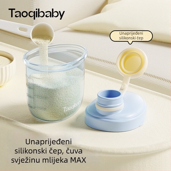 Taoqibaby prijenosna kutija za mlijeko u prahu s dozatorom za grickalice, za novorođenčad do 3 godine, vlastita marka, ekskluzivni prekogranični izvor
