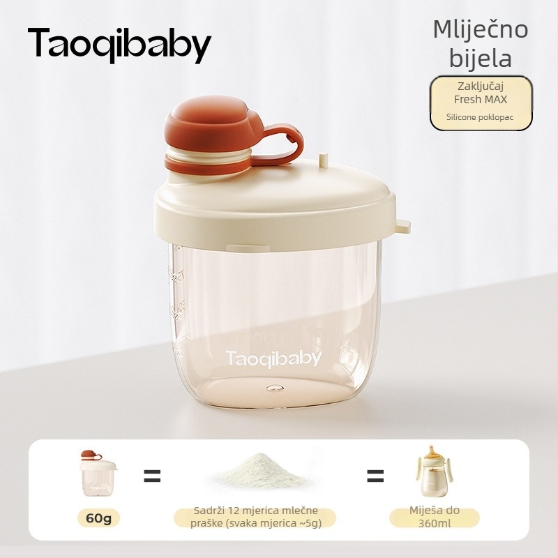 Taoqibaby prijenosna kutija za mlijeko u prahu s dozatorom za grickalice, za novorođenčad do 3 godine, vlastita marka, ekskluzivni prekogranični izvor