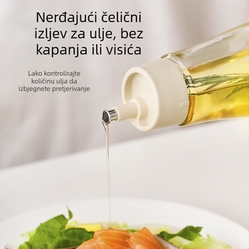 Bočica za ulje s poklopcem — otporna na prašinu, prozorno staklo, moderni minimalistički dizajn (proljeće 2024)