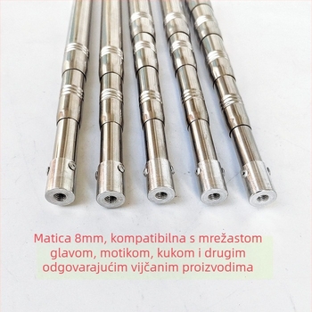 Nehrđajući čelični teleskopski štap za mrežu za ribolov, produženi, višenamjenski s pozicioniranjem, sklopiva mrežna palica