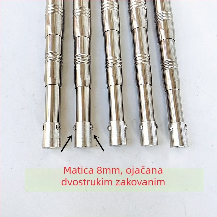 Nehrđajući čelični teleskopski štap za mrežu za ribolov, produženi, višenamjenski s pozicioniranjem, sklopiva mrežna palica