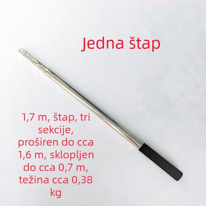 Nehrđajući čelični teleskopski štap za mrežu za ribolov, produženi, višenamjenski s pozicioniranjem, sklopiva mrežna palica